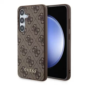Guess GUOHCSA35G4GFBR A35 puzdro 4G Metal Gold Logo pre Samsung Galaxy A35 - hnedé