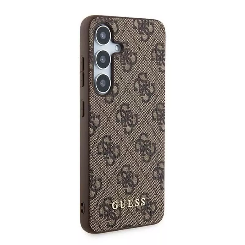 Guess GUOHCSA35G4GFBR A35 puzdro 4G Metal Gold Logo pre Samsung Galaxy A35 - hnedé