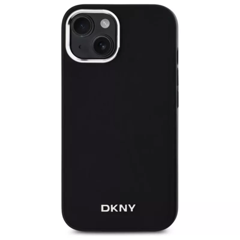 DKNY DKHMP14SPSCMCLK pevné puzdro pre Apple iPhone 14, 6,1 palca, čierne, jednoduché logo, MagSafe