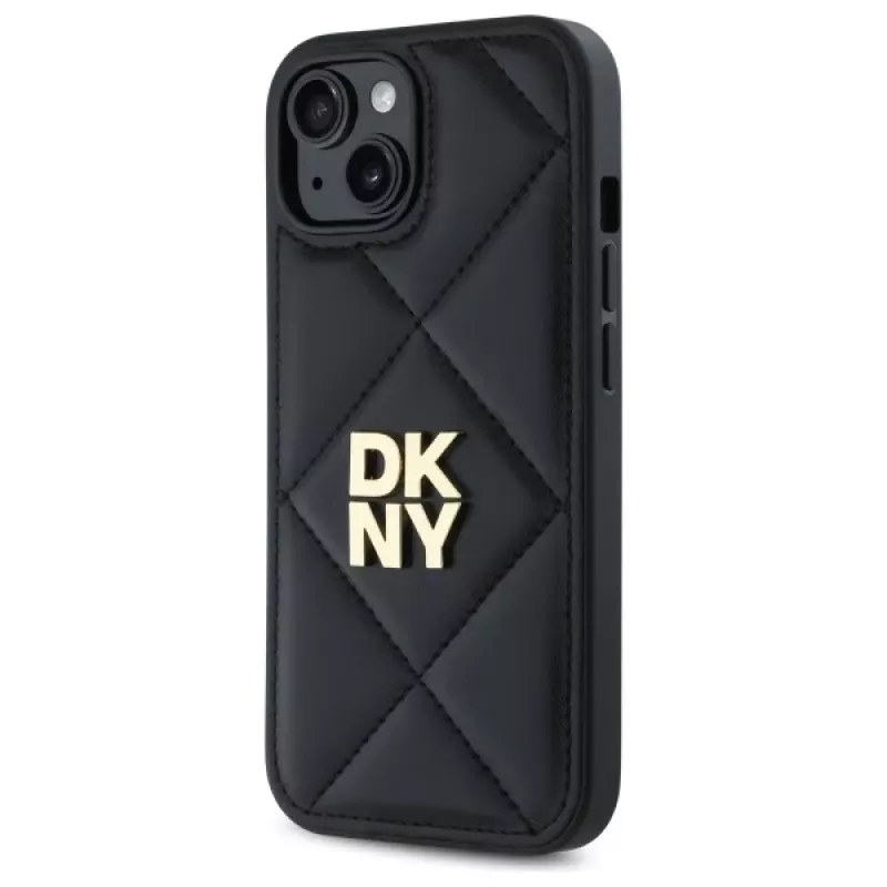 DKNY DKHCP14SPQDSLK Quilted Stack Logo zadný kryt pre Apple iPhone 14 6,1 palca čierny