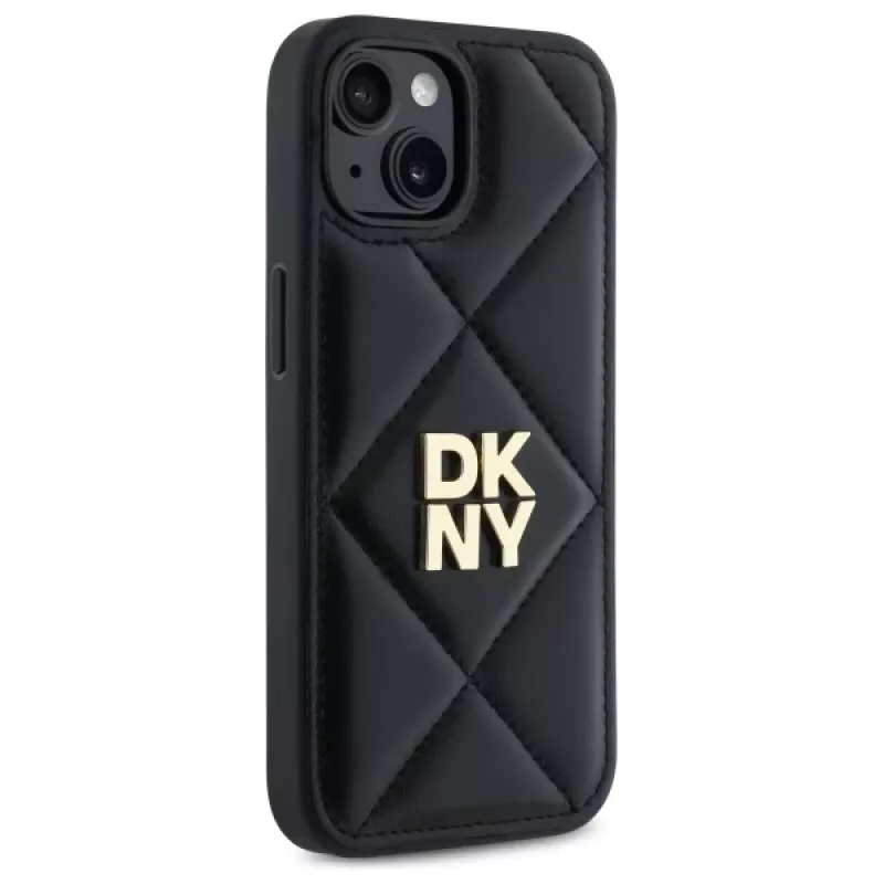 DKNY DKHCP14SPQDSLK Quilted Stack Logo zadný kryt pre Apple iPhone 14 6,1 palca čierny