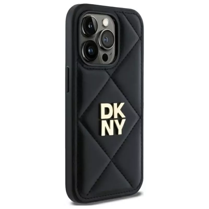 DKNY DKHCP14XPQDSLK Quilted Stack Logo zadný kryt pre iPhone 14 Pro Max 6,7 palca čierny