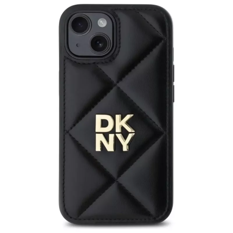 DKNY DKHCP15SPQDSLK Quilted Stack Logo zadný kryt pre Apple iPhone 15 6,1 palca čierny