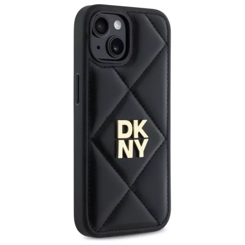 DKNY DKHCP15SPQDSLK Quilted Stack Logo zadný kryt pre Apple iPhone 15 6,1 palca čierny