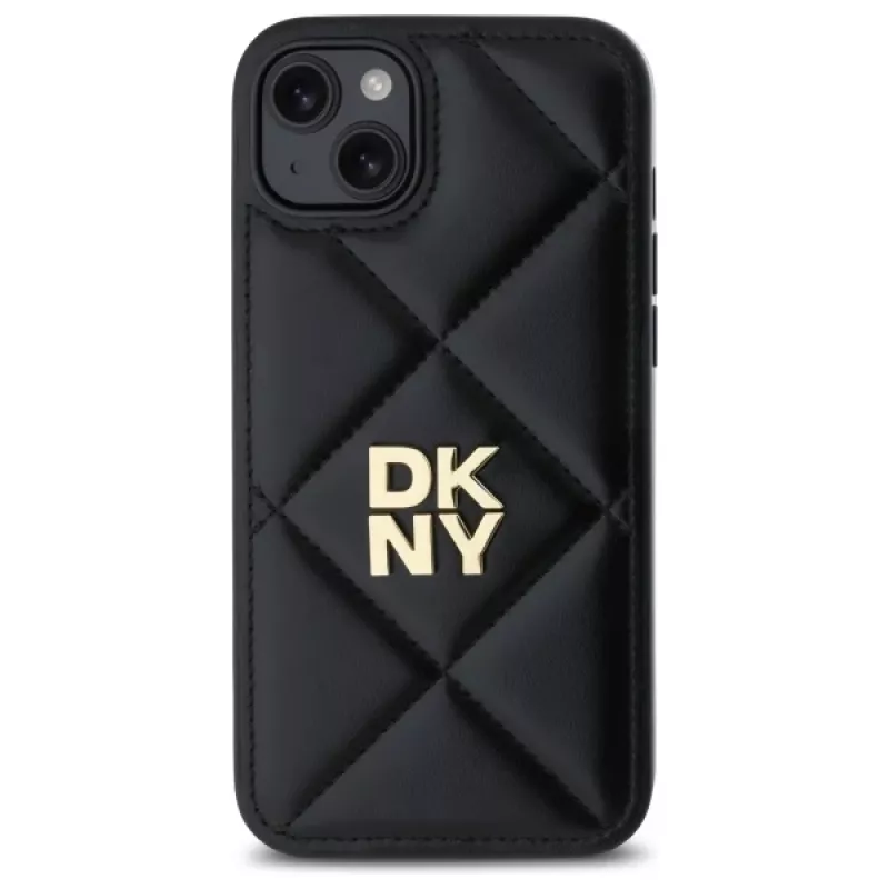 DKNY DKHCP15MPQDSLK Quilted Stack Logo kryt pre iPhone 15 Plus 6,7 palca čierny