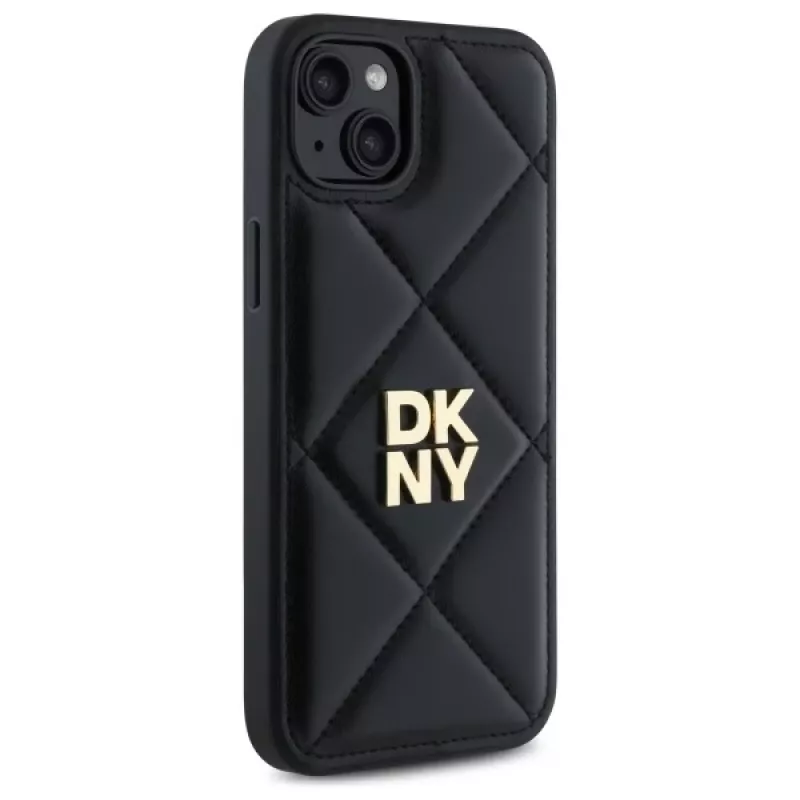 DKNY DKHCP15MPQDSLK Quilted Stack Logo kryt pre iPhone 15 Plus 6,7 palca čierny