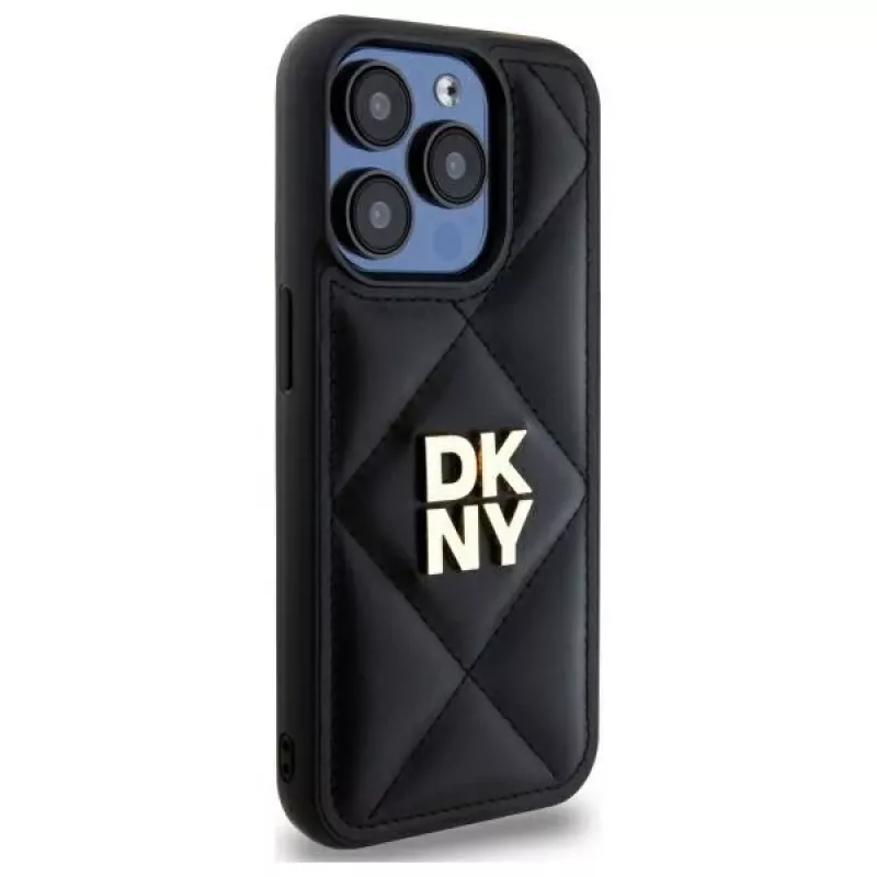 DKNY DKHCP15XPQDSLK Quilted Stack Logo zadný kryt pre Apple iPhone 15 Pro Max 6,7 palca čierny