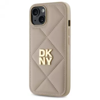 DKNY DKHCP14SPQDSLE Quilted Stack Logo kryt pre Apple iPhone 14 6,1 palca béžový