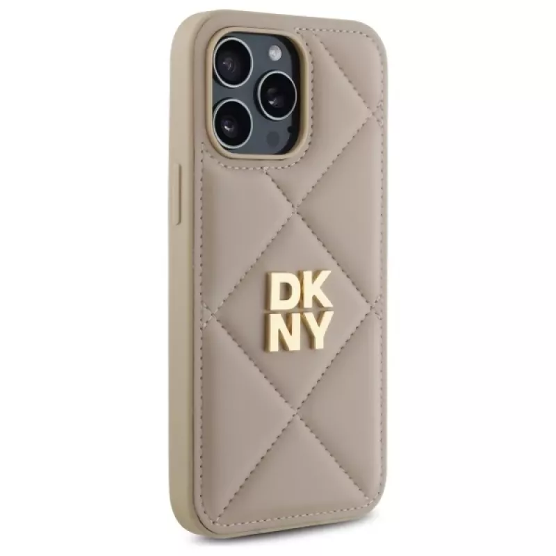 DKNY DKHCP14XPQDSLE Quilted Stack Logo kryt pre iPhone 14 Pro Max 6,7 palca - béžový