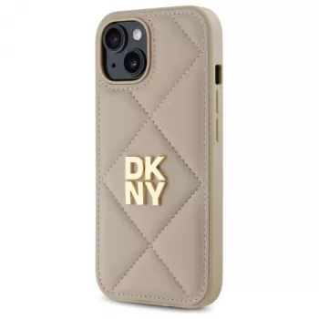DKNY DKHCP15SPQDSLE Quilted Stack Logo kryt pre iPhone 15 6,1 palca béžový