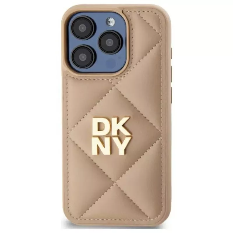 DKNY DKHCP15LPQDSLE Quilted Stack Logo kryt pre iPhone 15 Pro 6,1 béžový