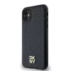 DKNY DKHMN61PSHRPSK iPhone 11 / XR 6,1 palca čierne puzdro koža monogramový vzor kovové logo MagSafe