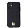 DKNY DKHMN61PSHRPSK iPhone 11 / XR 6,1 palca čierne puzdro koža monogramový vzor kovové logo MagSafe