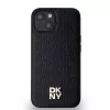 DKNY DKHMP14SPSHRPSK puzdro koža monogramový vzor kovové logo MagSafe pre iPhone 13/14/15, čierne