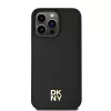 DKNY DKHMP15XPSHRPSK pevné puzdro pre iPhone 15 Pro Max 6,7 inch čierna koža monogramový vzor kovové logo MagSafe