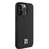 DKNY DKHMP15XPSHRPSK pevné puzdro pre iPhone 15 Pro Max 6,7 inch čierna koža monogramový vzor kovové logo MagSafe