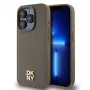DKNY DKHMP15LPSHRPSW pevné puzdro pre iPhone 15 Pro 6,1 inch hnedá koža monogramový vzor kovové logo MagSafe