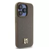 DKNY DKHMP15LPSHRPSW pevné puzdro pre iPhone 15 Pro 6,1 inch hnedá koža monogramový vzor kovové logo MagSafe