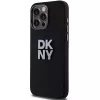 DKNY DKHCP15LSMCBSK pevné puzdro Liquid Silicone Case pre Apple iPhone 15 Pro 6,1 palca čierna s kovovým logom