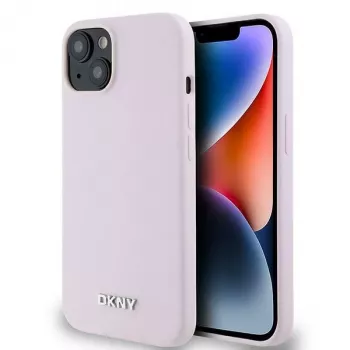 DKNY DKHMP14SSMCHLP pevné puzdro Liquid Silicone s kovovým logom MagSafe pre iPhone 13/14/15 6,1