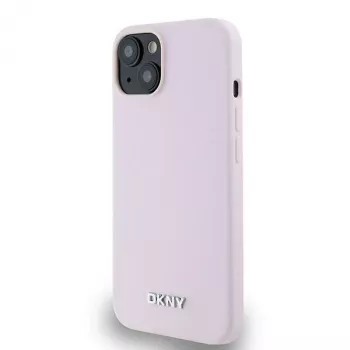 DKNY DKHMP14SSMCHLP pevné puzdro Liquid Silicone s kovovým logom MagSafe pre iPhone 13/14/15 6,1