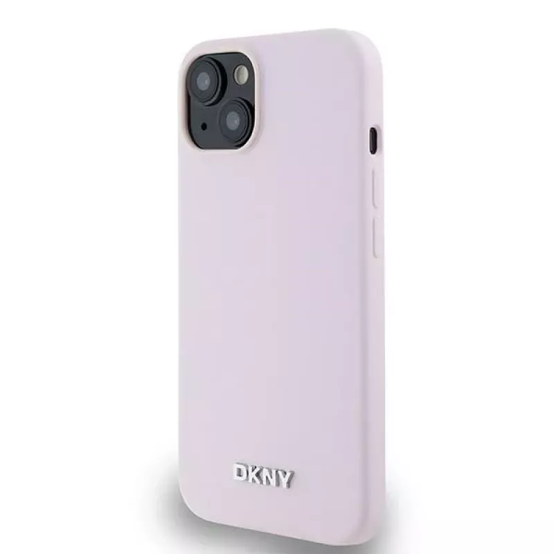 DKNY DKHMP14SSMCHLP pevné puzdro Liquid Silicone s kovovým logom MagSafe pre iPhone 13/14/15 6,1