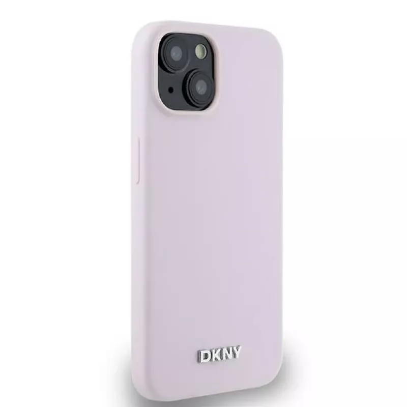 DKNY DKHMP14SSMCHLP pevné puzdro Liquid Silicone s kovovým logom MagSafe pre iPhone 13/14/15 6,1