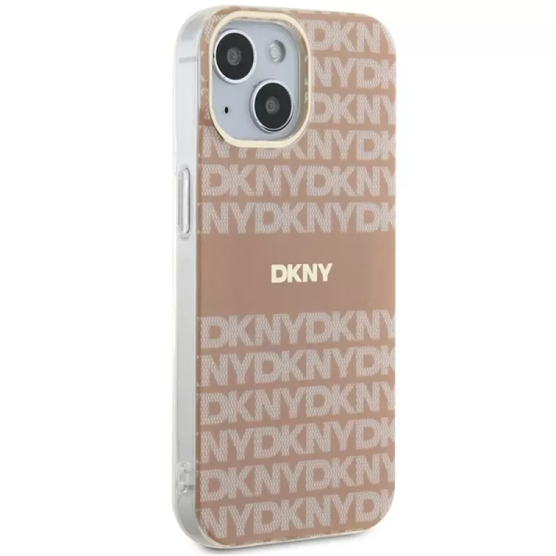 DKNY DKHMP14SHRHSEP pevné puzdro IML Mono & Stripe MagSafe pre Apple iPhone 14 / 15 / 13 6,1 inch ružová