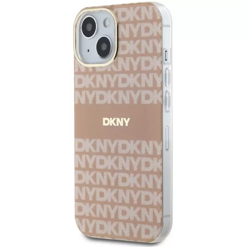 DKNY DKHMP15SHRHSEP pevné puzdro IML Mono & Stripe MagSafe pre iPhone 15/14/13 6,1 inch ružová