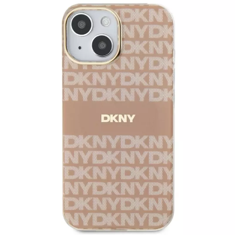 DKNY DKHMP15SHRHSEP pevné puzdro IML Mono & Stripe MagSafe pre iPhone 15/14/13 6,1 inch ružová