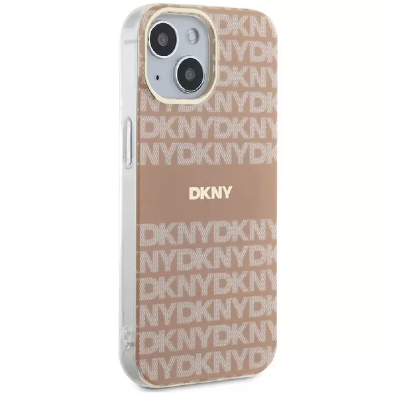 DKNY DKHMP15SHRHSEP pevné puzdro IML Mono & Stripe MagSafe pre iPhone 15/14/13 6,1 inch ružová