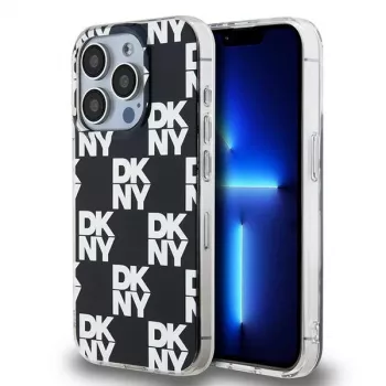 DKNY DKHCP15LHDLCEK tvrdé puzdro pre Apple iPhone 15 Pro 6,1, čierne, IML Checkered Mono Pattern