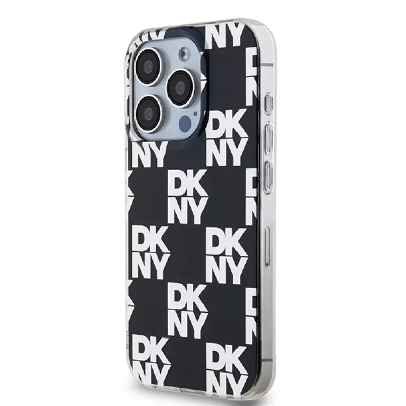 DKNY DKHCP15LHDLCEK tvrdé puzdro pre Apple iPhone 15 Pro 6,1, čierne, IML Checkered Mono Pattern