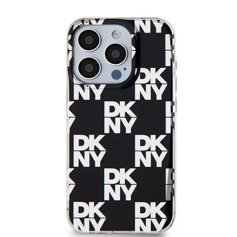 DKNY DKHCP15LHDLCEK tvrdé puzdro pre Apple iPhone 15 Pro 6,1, čierne, IML Checkered Mono Pattern