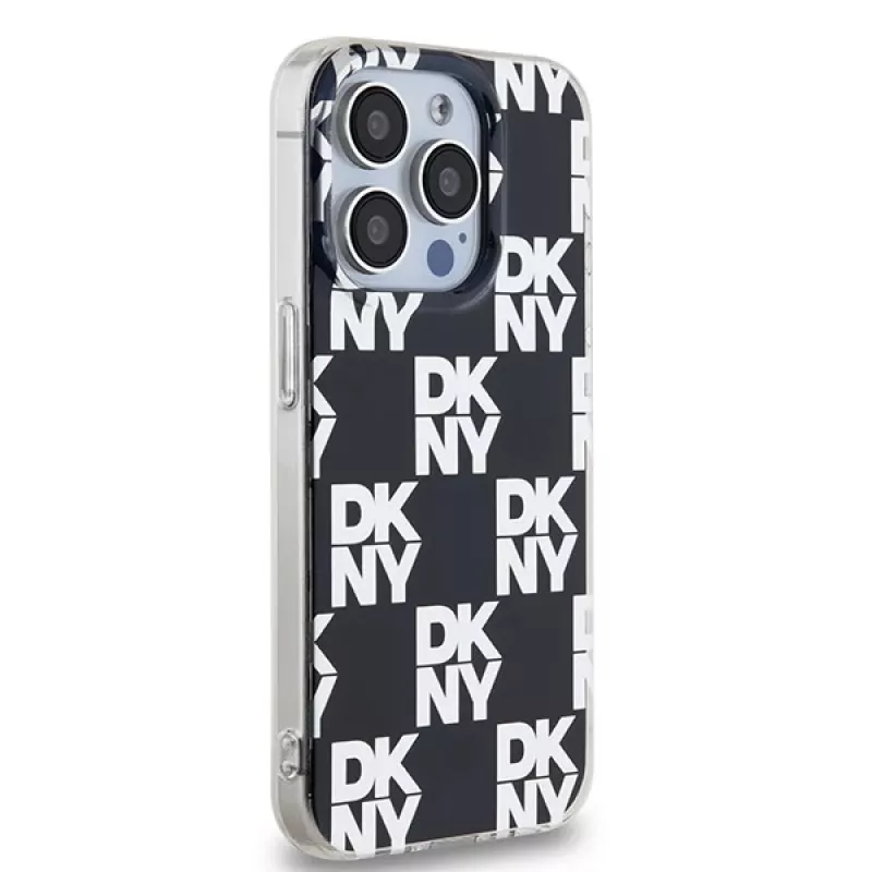 DKNY DKHCP15LHDLCEK tvrdé puzdro pre Apple iPhone 15 Pro 6,1, čierne, IML Checkered Mono Pattern