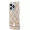 DKNY DKHMP13LHCPTSP pevné puzdro pre Apple iPhone 13 Pro / 13 ružová Checkered Mono Pattern & Printed Stripes MagSafe