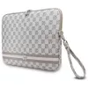 DKNY puzdro DKCS14PVSHLE 14 inch béžové károvaný vzor s potlačenými pruhmi