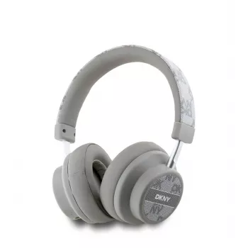 DKNY károvaný vzor bezdrôtové Bluetooth slúchadlá cez uši V5.3 béžové