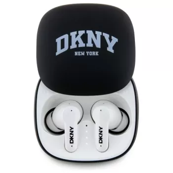 DKNY DKTWS3DNYAK Bluetooth TWS slúchadlá do uší s nabíjacím puzdrom, gumený matný povrch, čierne