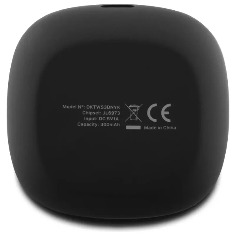 DKNY DKTWS3DNYAK Bluetooth TWS slúchadlá do uší s nabíjacím puzdrom, gumený matný povrch, čierne