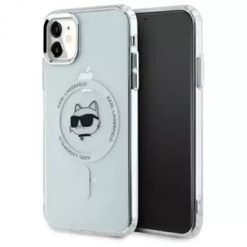 Karl Lagerfeld KLHMN61HLSCHH iPhone 11 / Xr 6.1 biele pevné puzdro IML Metal Choupette Head MagSafe