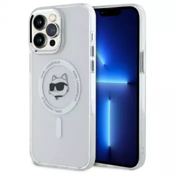Karl Lagerfeld KLHMP13XHLSCHH iPhone 13 Pro Max 6,7 inch biele pevné puzdro IML Metal Choupette Head MagSafe