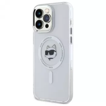 Karl Lagerfeld KLHMP13XHLSCHH iPhone 13 Pro Max 6,7 inch biele pevné puzdro IML Metal Choupette Head MagSafe