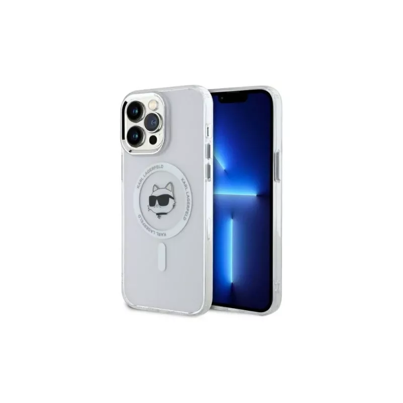 Karl Lagerfeld KLHMP14XHLSCHH iPhone 14 Pro Max 6,7 inch biele pevné puzdro IML Metal Choupette Head MagSafe