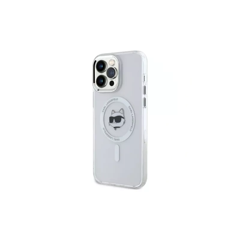 Karl Lagerfeld KLHMP14XHLSCHH iPhone 14 Pro Max 6,7 inch biele pevné puzdro IML Metal Choupette Head MagSafe