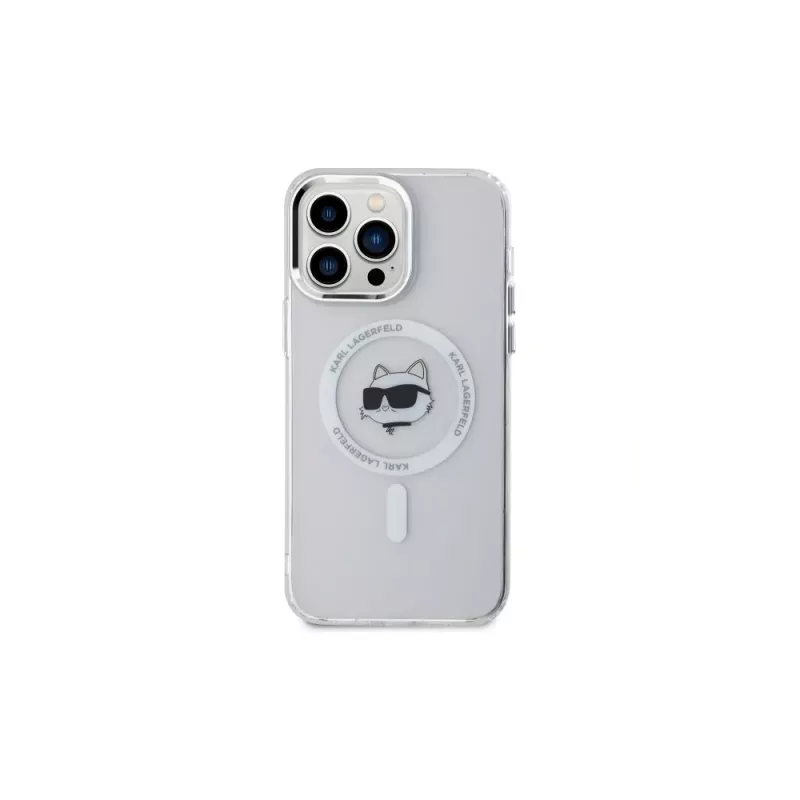 Karl Lagerfeld KLHMP14XHLSCHH iPhone 14 Pro Max 6,7 inch biele pevné puzdro IML Metal Choupette Head MagSafe