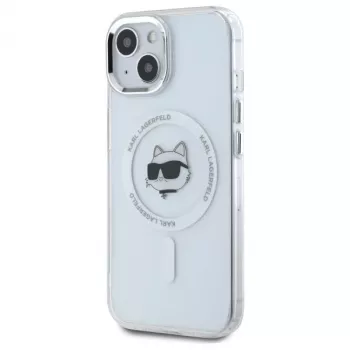 Karl Lagerfeld KLHMP15SHLSCHH iPhone 15 6,1 inch biele pevné puzdro IML Metal Choupette Head MagSafe
