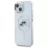 Karl Lagerfeld KLHMP15SHLSKCH pevné puzdro pre Apple iPhone 15 6,1 inch biele Karl & Choupette Head MagSafe
