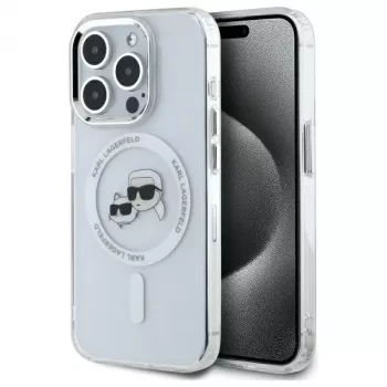 Karl Lagerfeld KLHMP15XHLSKCH puzdro IML Metal Karl & Choupette Head MagSafe pre iPhone 15 Pro Max 6,7