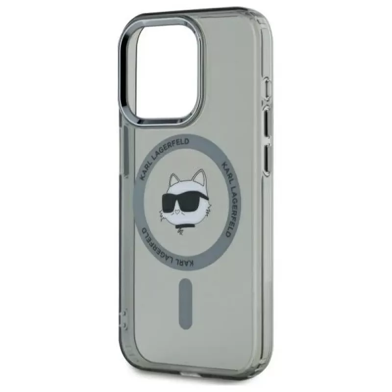 Karl Lagerfeld KLHMP15LHLSCHK iPhone 15 Pro 6,1 inch puzdro IML Metal Choupette Head MagSafe čierna